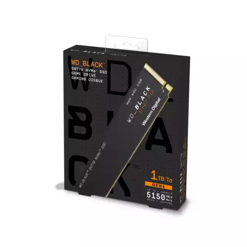 Western Digital WD_BLACK 1TB SN770 NVMe Internal Gaming SSD Solid State Drive - Gen4 PCIe, M.2 2280, Up to 5,150 MB/s - WDS100T3X0E