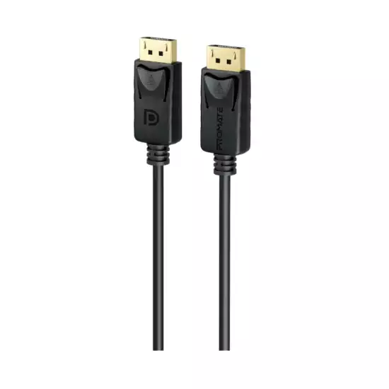 Promate DisplayPort Cable, Premium Ultra HD 8K@60Hz Video Display Cord with 32.4Gbps Bandwidth Transmission, Gold Plated Connectors, 2m Super Slim Cable and for MacBook Pro, Lenovo, HP, DPLink-200
