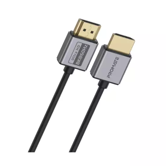 Promate HDMI 2.1 Cable, 1.5m HDMI to HDMI Slim Cable with 48Gbps Bandwidth, 8K@60Hz Resolution, UHD Dynamic HDR eARC Wire for MacBook Pro, PS5, TV, Xbox, Roku, Blu-ray Projector, PrimeLink8K-150 Promate HDMI 2.1 Cable, 1.5m HDMI to HDMI Slim Cable with 48Gbps Bandwidth, 8K@60Hz Resolution, UHD Dynamic HDR eARC Wire for MacBook Pro, PS5, TV, Xbox, Roku, Blu-ray Projector, PrimeLink8K-150