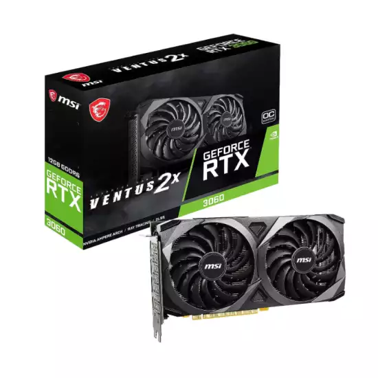 MSI Gaming GeForce RTX 3060 12GB 15 Gbps GDRR6 192-Bit HDMI/DP PCIe 4 Torx Twin Fan Ampere OC Graphics Card MSI Gaming GeForce RTX 3060 12GB 15 Gbps GDRR6 192-Bit HDMI/DP PCIe 4 Torx Twin Fan Ampere OC Graphics Card
