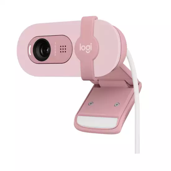 Logitech Brio 100 Full HD Webcam for Meetings and Streaming, Auto-Light Balance, Built-In Mic, Privacy Shutter, USB-A, for Microsoft Teams, Google Meet, Zoom and More - Rose Logitech Brio 100 Full HD Webcam for Meetings and Streaming, Auto-Light Balance, Built-In Mic, Privacy Shutter, USB-A, for Microsoft Teams, Google Meet, Zoom and More - Rose