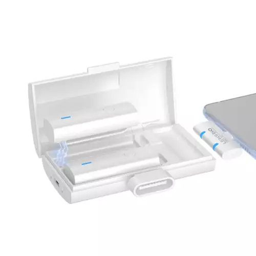 LENSGO 518C Wireless Microphone Portable Audio Video Recording Mini Lavalier Mic for iPhone Android Phone for Interview Live (Apple)