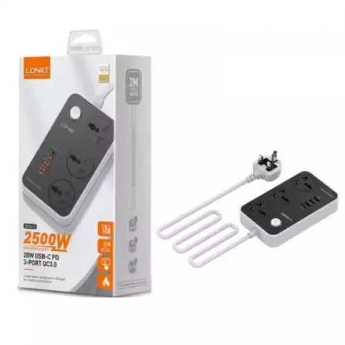 LDNIO 3 POWER SOCKET 3 USB CHARGER SC3412
