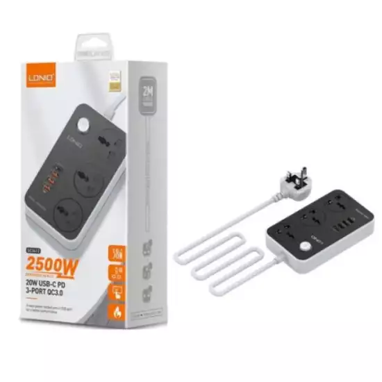 LDNIO 3 POWER SOCKET 3 USB CHARGER SC3412 LDNIO 3 POWER SOCKET 3 USB CHARGER SC3412