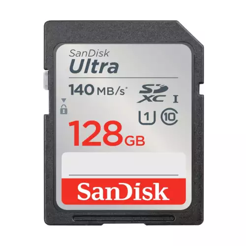 SanDisk Ultra UHS I 128GB SD Card 140MB/s for DSLR and Mirrorless Cameras