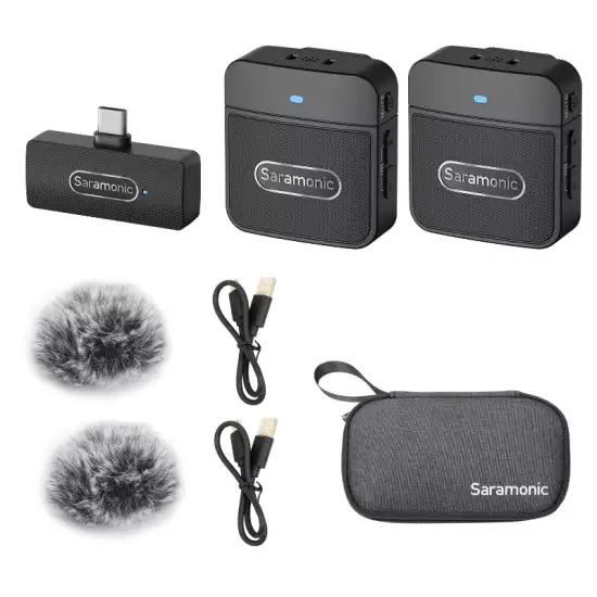 Saramonic Blink100 B6 Wireless Lavalier Lapel Microphone for Android Smartphone With Type-C Port Noise Reduction,Plug and Play Lapel Clip-on Mini Mic For Interview Video Podcast Vlog YouTube