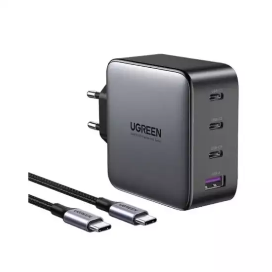 Ugreen Gan Fast Charger With 100w USB-C Cable, CD226 - Gray (90575)- (Open Sealed) Ugreen Gan Fast Charger With 100w USB-C Cable, CD226 - Gray (90575)- (Open Sealed)