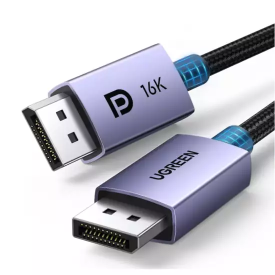 UGREEN 16K Displayport Cable 3M, Displayport 2.1 40Gbps, 16K@30Hz,8K@120Hz,4K@240Hz/144Hz/165Hz for Gaming, DP Cable Braided HDR,ARC,G-Sync,Free-Sync for Gaming Monitor,PC,Graphics Card, DP 16K 3Meter (25862) UGREEN 16K Displayport Cable 3M, Displayport 2.1 40Gbps, 16K@30Hz,8K@120Hz,4K@240Hz/144Hz/165Hz for Gaming, DP Cable Braided HDR,ARC,G-Sync,Free-Sync for Gaming Monitor,PC,Graphics Card, DP 16K 3Meter (25862)