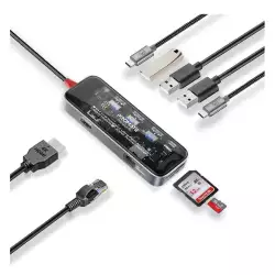 PROMATE TransHub-Go 9-in-1 4K 60Hz Multiport USB-C 100W PD Hub -Black PROMATE TransHub-Go 9-in-1 4K 60Hz Multiport USB-C 100W PD Hub -Black