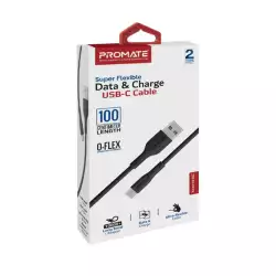 Promate Super Flexible Data and Charge USB-C Cable 1M (Xcord-AC.Black) Promate Super Flexible Data and Charge USB-C Cable 1M (Xcord-AC.Black)