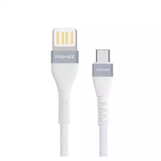 Promate Heavy-Duty High -Speed Data & Charge USB-A To USB-C Cable 1.2M (VigoRay-C.White) Promate Heavy-Duty High -Speed Data & Charge USB-A To USB-C Cable 1.2M (VigoRay-C.White)