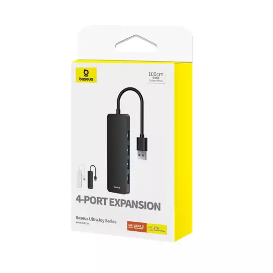 Baseus 4-Port HUB UltraJoy Series Lite 100cm – Cluster Black – USB-A to USB3.0x 4