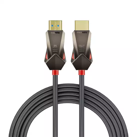 Promate HDMI 2.0 Cable, 4K@60Hz HDMI to HDMI Unidirectional Cable, 3D Video Support, 18Gbps Bandwidth, Ethernet, 20M Fiber Optic Cable and Gold-Plated Connectors for Laptops, Monitors, ProLink4K60-20M