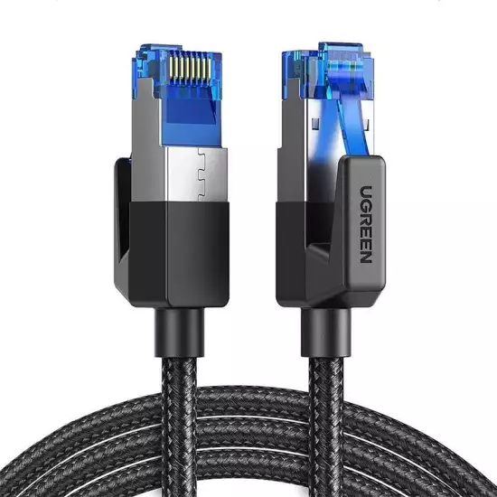 UGREEN Cat8 Pure Copper Ethernet Cable Round Braided OD5.5mm 1.5m (Black) -80430 UGREEN Cat8 Pure Copper Ethernet Cable Round Braided OD5.5mm 1.5m (Black) -80430