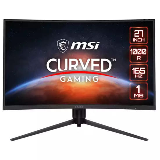 MSI G271CQR, 27 Gaming Monitor, 2560 x 1440 (QHD), VA, 165Hz, FreeSync, HDMI, Displayport, Tilt MSI G271CQR, 27 Gaming Monitor, 2560 x 1440 (QHD), VA, 165Hz, FreeSync, HDMI, Displayport, Tilt
