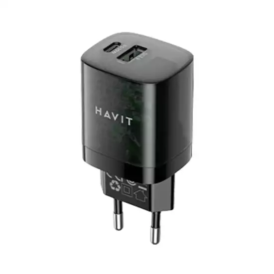 Havit UC303 Mobile series GaN – 30W Travel charger – Black