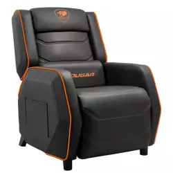 Cougar Ranger S Gaming Sofa, Side Storage Pocket, Breathable PVC Leather, Headrest Lumbar Pillow, Adjustable Design, Up to 160Kg Weight Capcity, Black/Orange | 3MRGSORB.0001