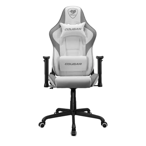 Cougar Gaming Chair Armor Elite, Steel-Frame, Breathable PVC Leather, 160° Recliner System, 120Kg Weight Capacity, 2D Adjustable Arm-Rest, Steel 5-Star Base- White