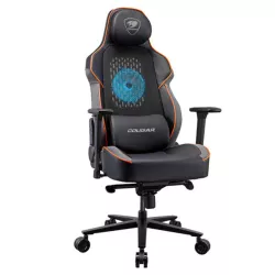 COUGAR NxSys Aero Gaming Chair with Integrated RGB Fan & Premium PVC Leather, Adjustable 3D Armrests, Elastomeric Mesh, Durable Steel Frame, 3" Wheels, 160kg Max Weight, Black-Orange | 3MARPORB.0001 COUGAR NxSys Aero Gaming Chair with Integrated RGB Fan & Premium PVC Leather, Adjustable 3D Armrests, Elastomeric Mesh, Durable Steel Frame, 3" Wheels, 160kg Max Weight, Black-Orange | 3MARPORB.0001