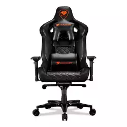 Cougar Armor Titan Gaming Chair, Premium PVC Leather, 4D Armrest, Piston Lift Height Adjustment, Up to 170° Reclining, 160kg Max Weight Capacity, Black / Orange | CG-CHAIR-ARMOR-TTN-BLK