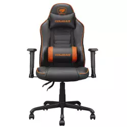 COUGAR Fusion S Ergonomic Gaming Chair, PVC Faux Leather, Metal 5-Star Base, , Built-in 3D Curved Lumbar Support, Adjustable Armrest, Class 4 Gas Lift Cylinder, 120 kg, Orange/Black | 3MFSLORB.0001 COUGAR Fusion S Ergonomic Gaming Chair, PVC Faux Leather, Metal 5-Star Base, , Built-in 3D Curved Lumbar Support, Adjustable Armrest, Class 4 Gas Lift Cylinder, 120 kg, Orange/Black | 3MFSLORB.0001