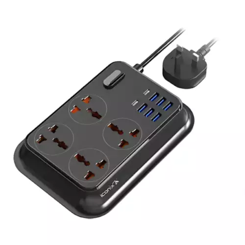 ICONIX IC-HU2120 Power Strip 4 Socket 6 USB + 2 Type C 2m 