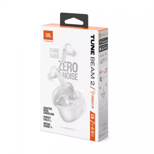 JBL Tune Beam 2 True Wireless Noise Cancelling Earbuds White