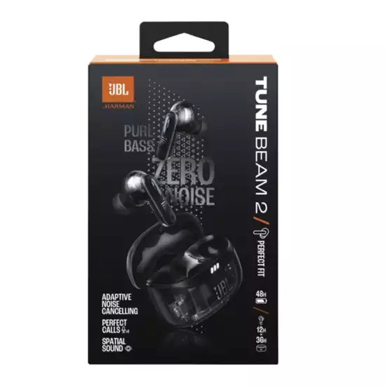 JBL Tune Beam 2 Ghost True Wireless Noise Cancelling Earbuds Black JBL Tune Beam 2 Ghost True Wireless Noise Cancelling Earbuds Black