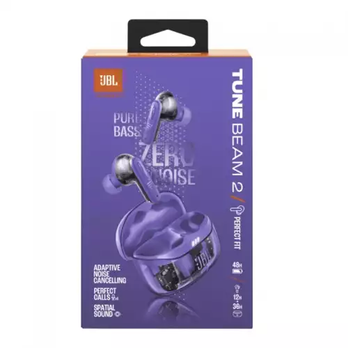 JBL Tune Beam 2 Ghost True Wireless Noise Cancelling Earbuds Purple