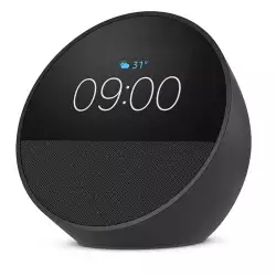 Echo Spot (2024 release), Smart alarm clock with vibrant sound + Alexa, Black
