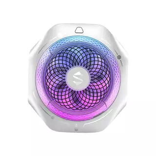 Black Shark Magnetic Cell Phone Cooler 5, mobiele telefoonkoeler met afneembare handgreep, draagbare RGB-koelventilator voor telefoon/tablet/iPadm, wit