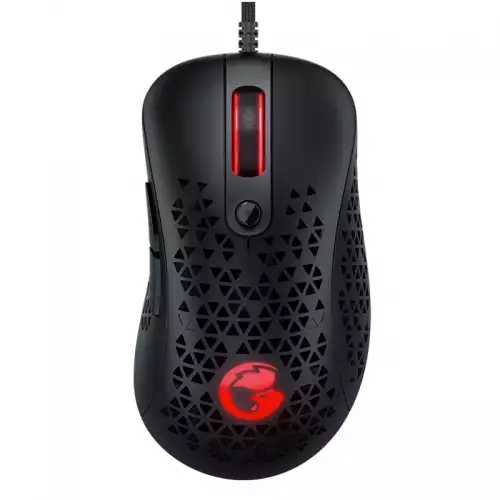 Gamesir Gm500 Ultralight Ergonomic Gaming Mouse With Strong Skeleton Design, Featherweight Braided Cable, 3 Types Led Effects, Compatible With Windows Pc (Windows 7 Or Later) / Macos - Black