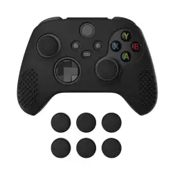 PlayVital Black 3D Studded Edition Anti-slip Silicone Cover Skin for Xbox Series X Controller, Soft Rubber Case Protector for Xbox Series S Controller with 6 Black Thumb Grip Caps - SDX3001 PlayVital Black 3D Studded Edition Anti-slip Silicone Cover Skin for Xbox Series X Controller, Soft Rubber Case Protector for Xbox Series S Controller with 6 Black Thumb Grip Caps - SDX3001