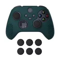 PlayVital Racing Green 3D Studded Edition Anti-slip Silicone Cover Skin for Xbox Series X Controller, Soft Rubber Case Protector for Xbox Series S Controller with 6 Black Thumb Grip Caps - SDX3004 PlayVital Racing Green 3D Studded Edition Anti-slip Silicone Cover Skin for Xbox Series X Controller, Soft Rubber Case Protector for Xbox Series S Controller with 6 Black Thumb Grip Caps - SDX3004