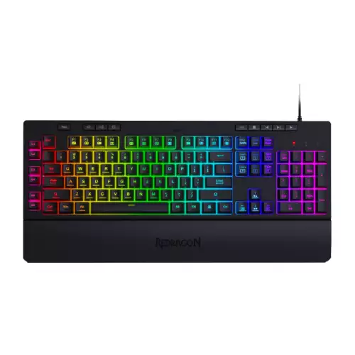 Redragon K512 SHIVA RGB Membrane Gaming Keyboard With 8 Multimedia Keys – 6 Macro Keys (Black)