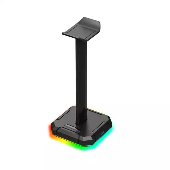 Redragon HA300 SCEPTER Pro RGB Backlit Gaming Headphone Stand with 10 RGB Lighting Modes and 4 USB Ports Redragon HA300 SCEPTER Pro RGB Backlit Gaming Headphone Stand with 10 RGB Lighting Modes and 4 USB Ports