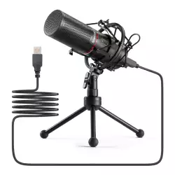 Redragon GM300 USB Gaming Microphone, Computer PC Laptop Condenser Mic with Tripod Stand, Pop Filter, Shock Mount, Volume Control/Mute Button, for Streaming/Podcast/Studio Recording/YouTube/Skype Redragon GM300 USB Gaming Microphone, Computer PC Laptop Condenser Mic with Tripod Stand, Pop Filter, Shock Mount, Volume Control/Mute Button, for Streaming/Podcast/Studio Recording/YouTube/Skype