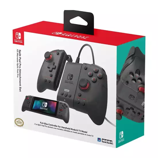 HORI Split Pad Pro Attachment Set - Ergonomic Controller for Handheld Mode & Wired Controller - Officially Licensed By Nintendo - Nintendo Switch;
