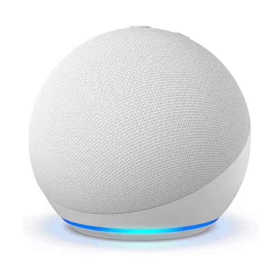 Echo Dot (5th Gen) | smart bluetooth speaker with vibrant sound and Alexa | Use your voice to control smart home devices, play music or the Quran, and more (speaks English & Khaleeji) | White Echo Dot (5th Gen) | smart bluetooth speaker with vibrant sound and Alexa | Use your voice to control smart home devices, play music or the Quran, and more (speaks English & Khaleeji) | White