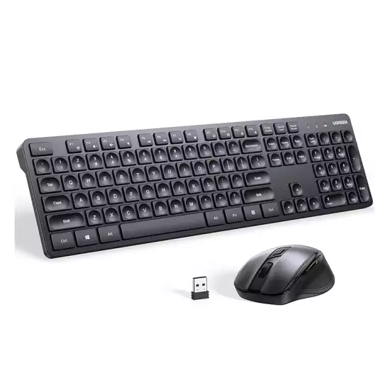 UGREEN Wireless Keyboard And Mouse Combo 2.4GHz Ergonomic Black | 45248EG