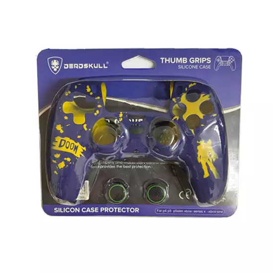 DeadSkull Silicon Cover for PS5 Controller Doom Blue / Yellow