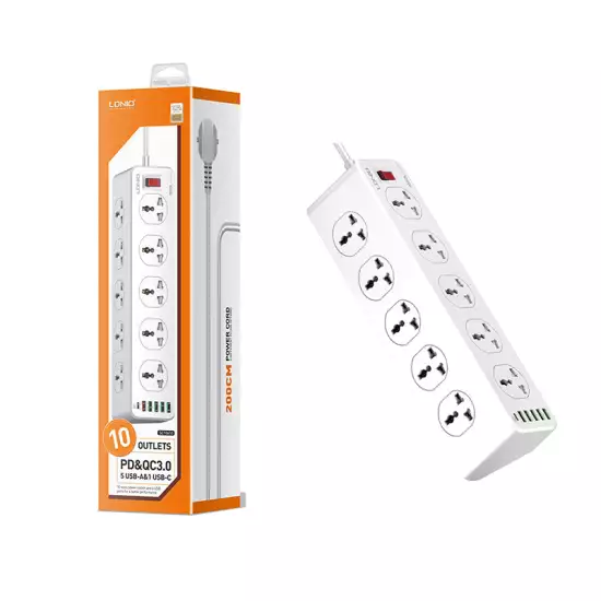 LDNIO SC10610 Power Socket PD 20W Fast Charging Smart Power Strips 10 Universal Standard Charging Power Extension