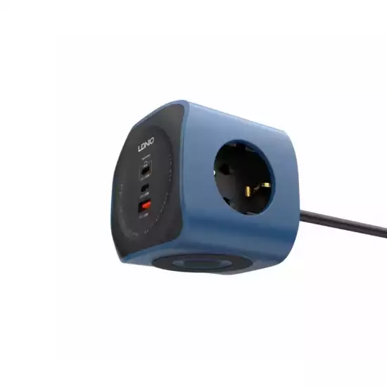 LDNIO 6 in 1 EU Power Socket Adapter Desktop Charger 65W USB-C | SE3338