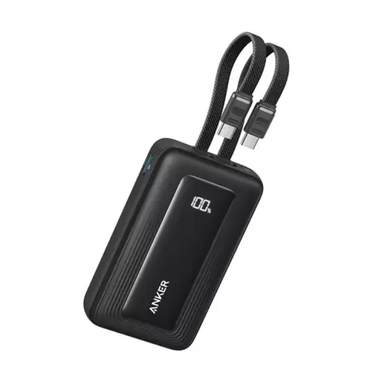 Anker Zolo Power Bank 10000mAh 35W Fast Charging with Built-in Dual USB-C Cables - Black|A1680H12 (Open Sealed) Anker Zolo Power Bank 10000mAh 35W Fast Charging with Built-in Dual USB-C Cables - Black|A1680H12 (Open Sealed)