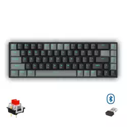 Redragon K662 Gwern Dual Mode Wireless Bluetooth Gaming Mechanical Keyboard Red Switch - Black Grey