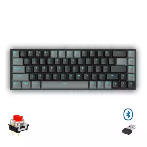 Redragon K662 Gwern Dual Mode Wireless Bluetooth Gaming Mechanical Keyboard Red Switch - Black Grey