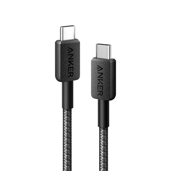 Anker Cable 322 USB-C to USB-C Cable 60W 3ft - Black | A81F5H11 Anker Cable 322 USB-C to USB-C Cable 60W 3ft - Black | A81F5H11