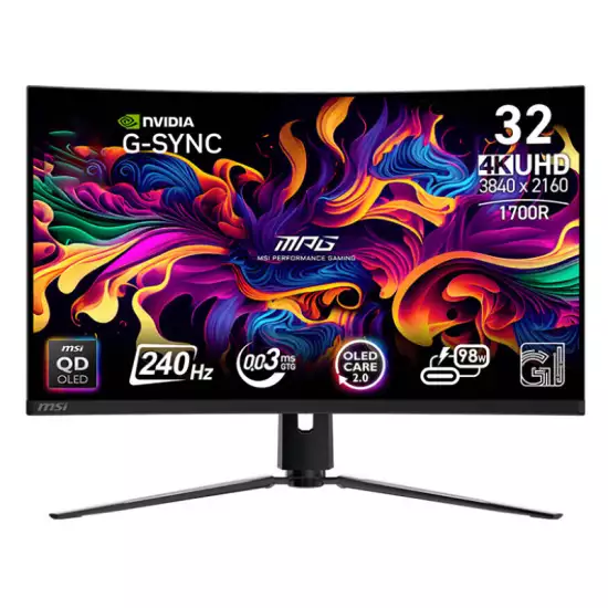 MSI MPG 321CURX 32 Inch QD-OLED Gaming Monitor Black | 9S6-3DD64T-008 MSI MPG 321CURX 32 Inch QD-OLED Gaming Monitor Black | 9S6-3DD64T-008