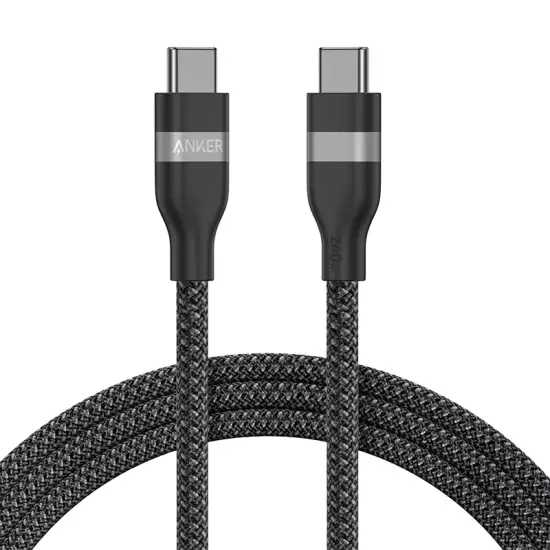 Anker USB-C to USB-C Cable 6ft 240W - Black | A82E2H12 Anker USB-C to USB-C Cable 6ft 240W - Black | A82E2H12
