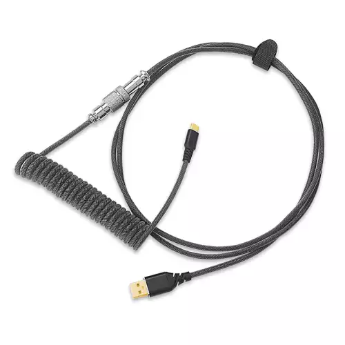 Redragon A115 Coiled USB-C Keyboard Cable Custom Type-C Mechanical Gaming Keyboard Cable 5.28ft Black